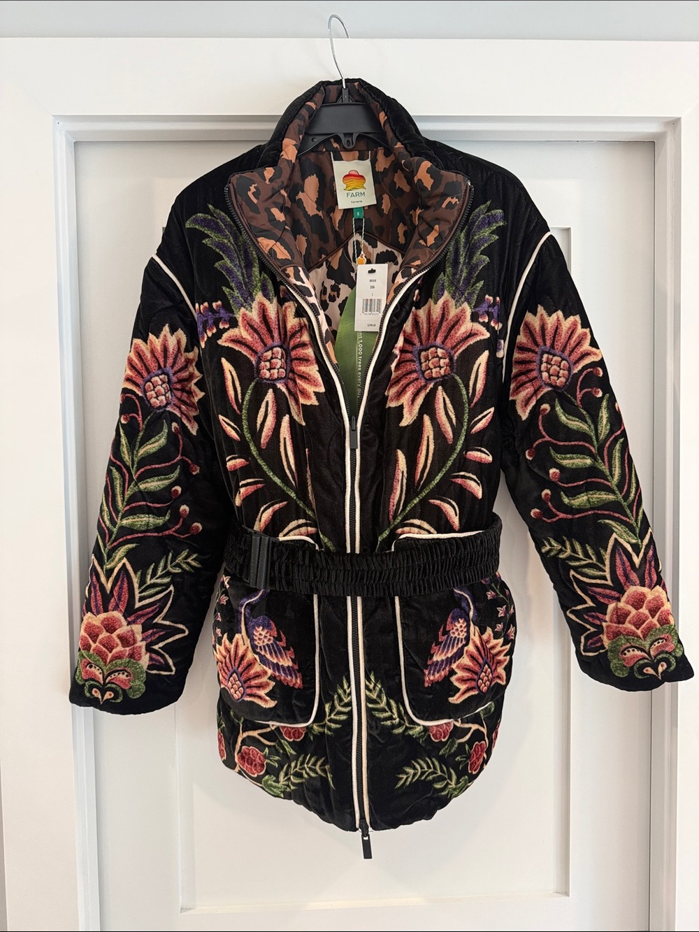 Farm Rio Black Floral Reversible Coat - Picture 5 of 5